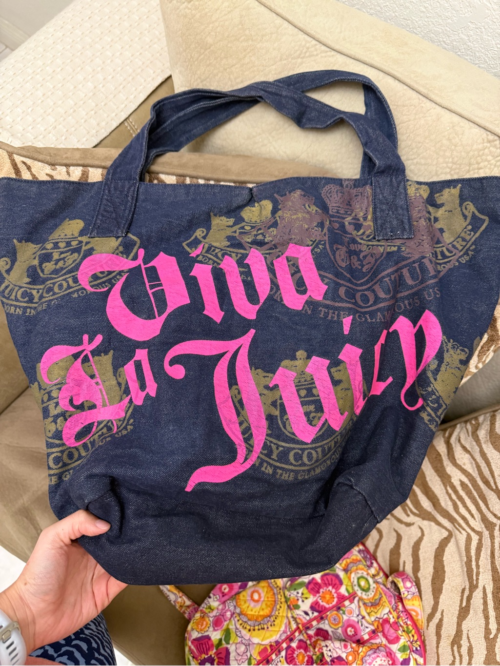 Vintage Juicy Couture Viva La Juicy Navy Tote Bag